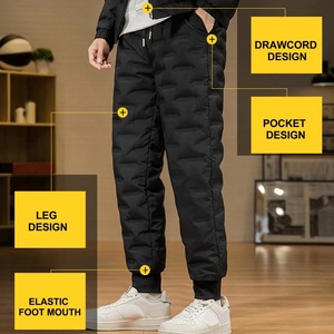 Pantalones acolchados de burbujas cálidos personalizados al por mayor de fábrica para hombre, pantalones acolchados de nieve impermeables para exteriores de invierno con logotipo - Product Image 3