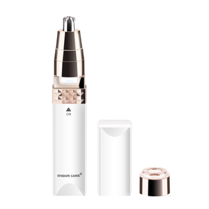 Mini recortador eléctrico 2 en 1 para vello de nariz y cejas, herramienta de aseo portátil que funciona con batería - Product Image 1