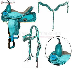 Selle Western Personnalisable de Haute Qualité en Cuir Véritable Importé pour Barrel Racing Équestre avec Arbre en Bois et Accastillage en Laiton - Product Image 6