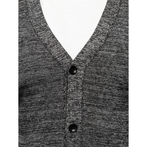 Vente en gros OEM Pull cardigan pour hommes pulls cardigan en pure maille col en V pour hommes pulls confortables et respirants avec couleur personnalisée - Product Image 4