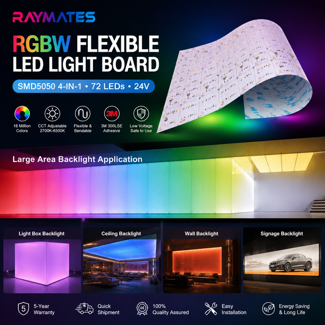 Rgbww Led Sheet 72leds 5050 lux Sheet Led Panel 6leds Cuttable Dc24v DIMMABLE 14.4W Led Panel Sheet Light for Backlight Lighting