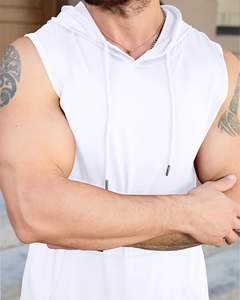 Sweat-shirts sans manches sur mesure pour hommes, vêtements de sport et de fitness, sweat-shirt sans manches pour homme, 100% coton, sweat-shirt pour homme - Product Image 1