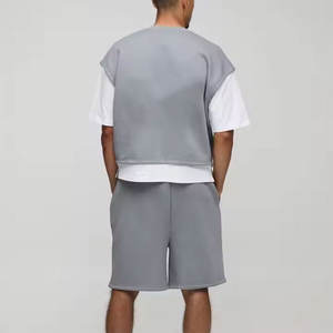 Conjunto de pantalones cortos de verano transpirables de calidad superior Impresión de logotipo personalizado de secado rápido Respetuoso con el medio ambiente Jogging Training Street Wear-2pcs - Product Image 5