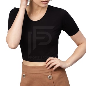 Crop top pour femme en coton 100% de haute qualité, personnalisable avec logo, été, manches courtes, séchage rapide, respirant, vente en gros - Product Image 1