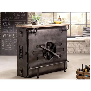 La mesa de barra de cámara de inspiración vintage agrega carácter y función a la configuración de la sala de estar industrial o de la granja rústica - Product Image 4