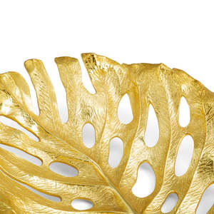 Placa de cargador en relieve con forma de hoja de Metal para decoración del hogar, cuenco para servir comida de boda, platos de vajilla - Product Image 6