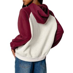 Sudaderas con Capucha Raglán Personalizadas al por Mayor para Mujer, Sudadera de Dos Tonos, Logotipo Personalizado OEM, Sudaderas Casuales Lisas, Marcas Estadounidenses - Product Image 5