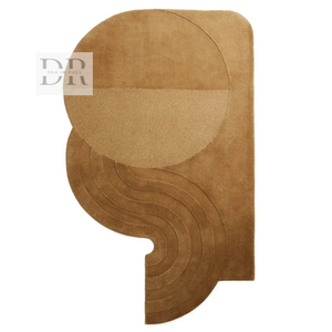 Alfombra hecha a mano de lana tejida a mano con forma Irregular abstracta moderna minimalista de alta calidad para comedor, sala de estar, salón - Product Image 6