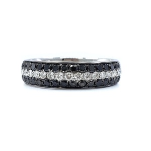 Fast Delivery High Quality 18k Solid White Gold Classic Wedding Ring with Real Diamond Round Pave Setting for Women - Product Image 1
