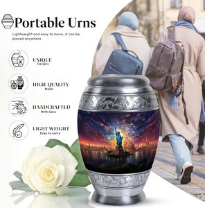 Urne funéraire peinte esthétique Cardinal en métal urne abordable en métal peinte à la main solide pour cendres urne funéraire adulte taille personnalisée - Product Image 3