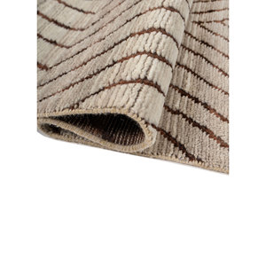 พรมขนสัตว์ถักมือลายเรขาคณิตทรงสี่เหลี่ยมผืนผ้า รุ่นซูริ ไอวอรี่ สำหรับห้องนั่งเล่นหรือห้องนอน-AKWJ-1037 ขนาดใหญ่ 9x12 - Product Image 2