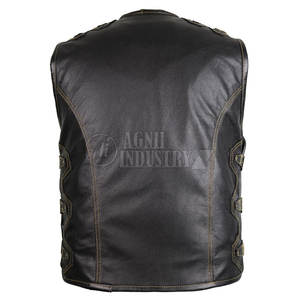 Dernier design, prix de gros, gilet en cuir décontracté pour homme, confortable, respirant, de haute qualité, fabriqué au Pakistan - Product Image 4
