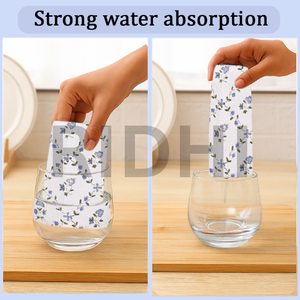 Serviette à vaisselle en coton gaufré bleu poudre Ridhi, fabriquée à la main, imprimée en bloc, séchage rapide, absorbante, douce, écologique, réutilisable, pour la maison - Product Image 4