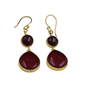 ต่างหูห้อยหินเคลือบทองเครื่องประดับแฟนซีมีสีสวยหินสังเคราะห์สำหรับผู้หญิงและเด็กผู้หญิง - Product Image 6