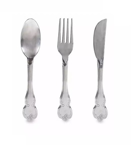 Couteau Cuillère Fourchette Argent Acier Inoxydable Fait Couverts Couverts Ensemble pour Mariage Table Top Servir Alimentaire Couverts Couverts Accessoire - Product Image 1