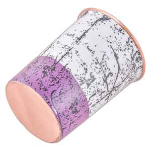 Verre à eau en cuivre imprimé traditionnel indien avec des motifs indiens artistiques pour un usage quotidien, avantages pour la santé et stockage à bas prix - Product Image 2