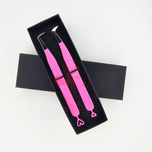 Pinzas de pestañas de maquillaje populares Cuidado de la belleza Pinzas de extensión de pestañas para niñas Pinzas de pestañas de acero inoxidable de etiqueta privada - Product Image 4