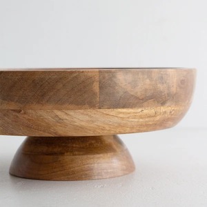 Plato de Pedestal de Madera de Mango - Product Image 5