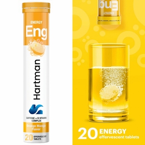 Tabletas Efervescentes Energéticas con Sabor a Naranja y Mango, 20 Tabletas, Cafeína, Vitaminas B para Adultos, Suplemento para el Cuidado de la Salud - Product Image 4