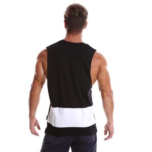 Camiseta sin mangas de secado rápido de algodón 100% transpirable para hombre, chaleco sin mangas liso con logotipo personalizado para culturismo, tejido de punto - Product Image 3