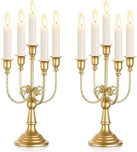 Candelabros de Metal elegantes para Decoración de mesa de boda decoración del hogar Diwali FIESTA DE Navidad centro de mesa portavelas soporte - Product Image 3