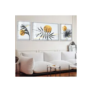 Collage 3 pièces moderne Impression UV Peinture sur verre incassable Arts muraux encadrés en métal - Product Image 3
