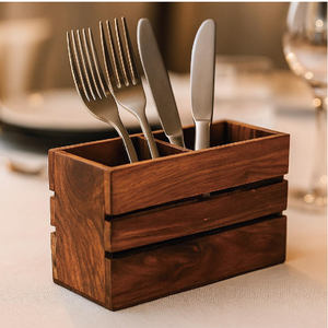 Cadeaux de Noël pour la maison, porte-couteaux de cuisine en bois <span class=keywords><strong>laqué</strong></span> <span class=keywords><strong>blanc</strong></span> rustique rectangulaire, artisanal, grande capacité, durable - Product Image 4