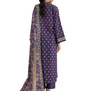 Traje de Tres Piezas de Organza para Mujer, Shalwar Kameez Bordado, Vestido Étnico de Lujo para Fiesta con Interior y Pantalón de Seda - Product Image 2