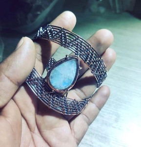 Lapis Lazuli ชุบเงินคลาสสิกปรับได้เครื่องประดับทองแดงรูปไข่ของขวัญวันวาเลนไทน์สำหรับคู่รัก - Product Image 3