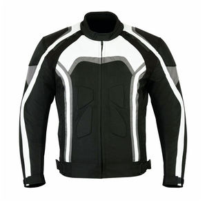 Chaqueta de moto textil de cuero blanco impermeable para hombre al por mayor 2025 chaqueta de cuero de moto de la mejor calidad con logotipo personalizado - Product Image 1