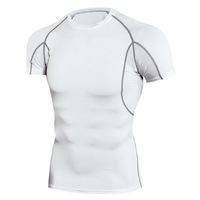 Chemise de compression à col roulé à manches courtes pour homme - Personnalisable, anti-rides, respirante, écologique, en Spandex/Polyester