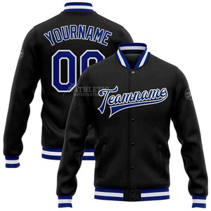 OEM/ODM personalizado chaqueta de béisbol de los hombres Chenille bordado impreso estilo bombardero para la universidad Casual Wear Stand NOMBRE DEL EQUIPO INCLUIDO - Product Image 3