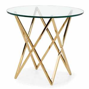 Diseño italiano recién llegado marco con acabado dorado con tapa de cristal negro café y mesa auxiliar superventas MESA DE LUJO moderna - Product Image 6