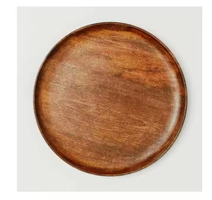 Assiettes chargeur en bois classiques Assiettes en bois durables Ensemble de salle à manger en bois artisanal par glowin fashion - Product Image 3