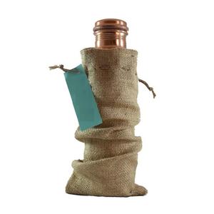 Essential Copper <b>Water</b> Bottle Hammered Designed for Office Use with Jute <b>Carry</b> Bag Helpful Ayurveda Bottle Available for Sell - Product Image 1