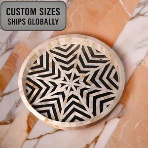 Dernier modèle d'assiette à chocolat en bois et à vadrouille Meilleure vente d'assiette de service ronde de meilleure qualité Prix de gros Design moderne - Product Image 6