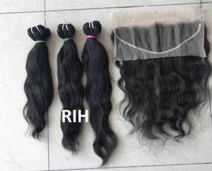 Temple-extensiones de cabello humano brasileño con encaje Frontal, extensiones de cabello Natural ondulado 100% virgen, con cutícula, venta al por mayor - Product Image 6