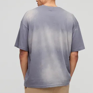 เสื้อยืดสำหรับผู้ชายเสื้อยืดคอกลมฟอกสีกรด - Product Image 2