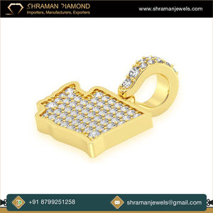 2025 tendencia 10K oro sólido estilo Hip Hop collar con colgante de diamante Real ESTADO DE Washington joyería de moda personalizado helado encanto regalo - Product Image 3