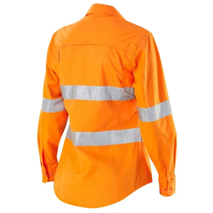 Logo personnalisé maille de polyester à manches longues col rond séchage rapide haute visibilité vêtements de travail de sécurité pour hommes vêtements de travail de sécurité réfléchissants - Product Image 3