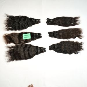 วิกผมต่อผมมนุษย์แบบถักทอสีดำเงางามปราศจากสารเคมีธรรมชาติธรรมชาติ - Product Image 5