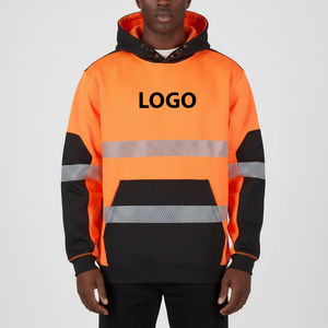 High Visibility Outdoor <b>Reflective</b> Hoodies Waterproof <b>Clothing</b> Florescent Orange Winter Wear <b>Safety</b> Protective Pullover Hoodies - Product Image 3
