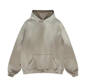 Sweat à capuche basique en coton mélangé avec logo personnalisé Sweat à capuche épais en coton mélangé avec broderie dégradée Tie Dye pour hommes - Product Image 2
