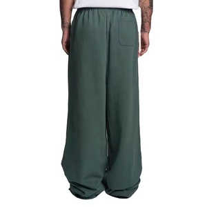 Pantalones de chándal de algodón apilado de rizo francés para hombre, ropa de calle lavada con ácido, puños informales personalizados con borde crudo - Product Image 2