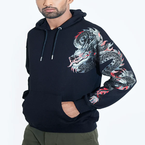 Qualité supérieure 500 GSM pull à capuche surdimensionné pour hommes épaule tombante avec logo personnalisé conception impression bouffée de poids élevé pour l'hiver - Product Image 1