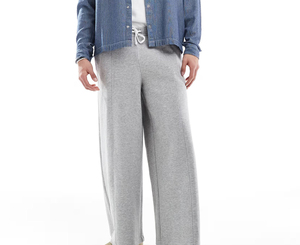 Pantalon de survêtement gris pour homme, taille élastique avec cordon de serrage, imprimé logo flamme, en coton, pour l'automne - Product Image 6