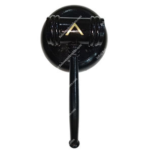 MAÇON EN BOIS AVEC BASE-MARTEAU DE JUGE FRANC-MAÇON - Product Image 4