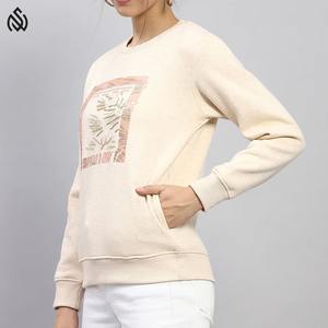 Sudadera de lana de algodón suave de gran tamaño transpirable informal, hombro caído, respetuoso con el medio ambiente, antiarrugas, Parte delantera larga para invierno - Product Image 3