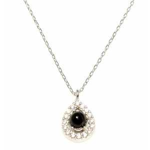 Pendentif en argent sterling 925 en forme de goutte d'eau avec pierre d'onyx blanche sertie en clos, motif de dessin animé en or rose, pendentif breloque - Product Image 3