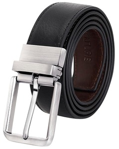 Ceinture pour hommes en cuir véritable formel et décontracté, finition polie marron, boucle en acier pour mariage, fête et utilisation professionnelle - Product Image 2